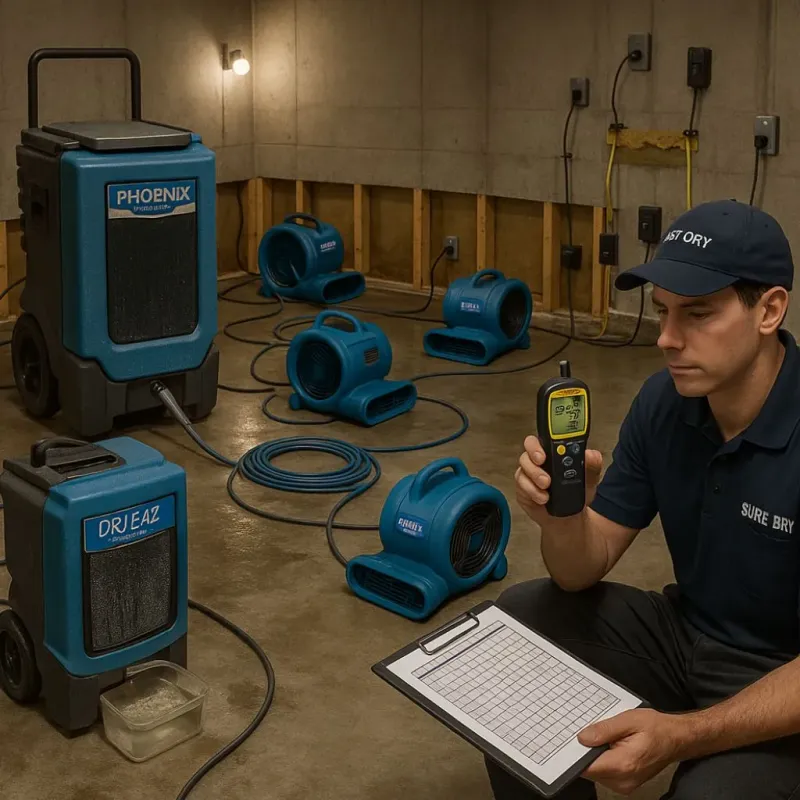 Structural Drying and Dehumidification process in Weyauwega, WI